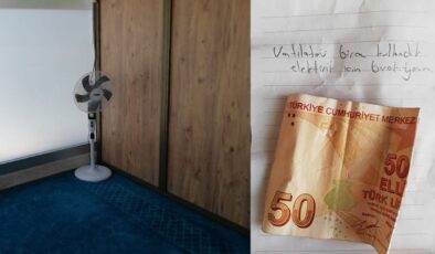 Amasya’da camide vantilatörü kullanan vatandaş not ve para bıraktı