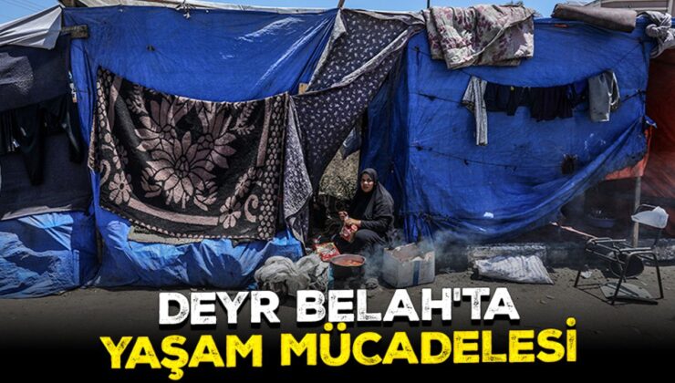 Katil İsrail’in saldırıları nedeniyle Deyr Belah’a göç eden Filistinlilerin yaşam mücadelesi