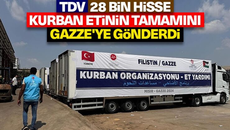 TDV, Mısır’da kesilen 28 bin hisse kurban etinin tamamını Gazze’ye gönderdi