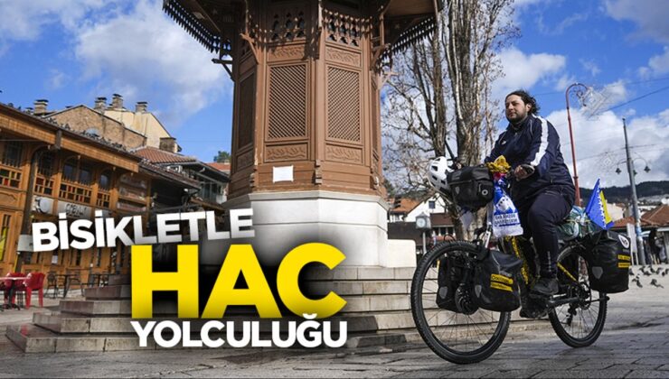 Almanya’dan bisikletle yola çıkan Türk genci hac yolculuğunda