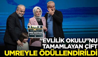 “Evlilik Okulu”nu tamamlayan çift umreyle ödüllendirildi