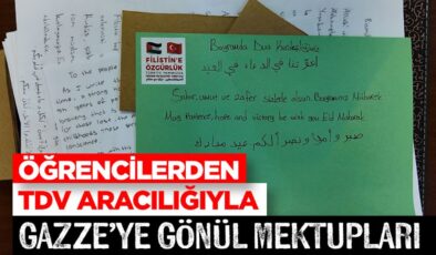 Öğrencilerden TDV Aracılığıyla Gazze’ye gönül mektupları
