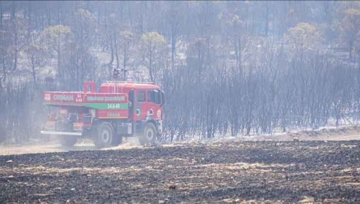 Tekirdağ’da çıkan orman yangınına havadan ve karadan müdahale ediliyor