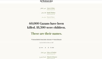 Washington Post, Gazze’de şehit edilen 18 bin 500 Filistinli çocuğun isimlerini yayımladı