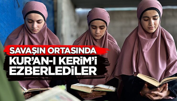 Üç kız kardeş Gazze’de savaş ortasında Kur’an-ı Kerim’i ezberlediler