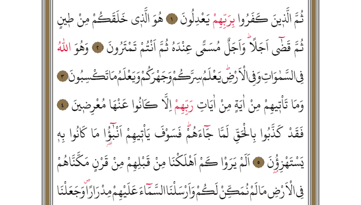 Diyanet Bilgisayar Hatlı Kur’an-ı Kerim Enam Suresi Oku