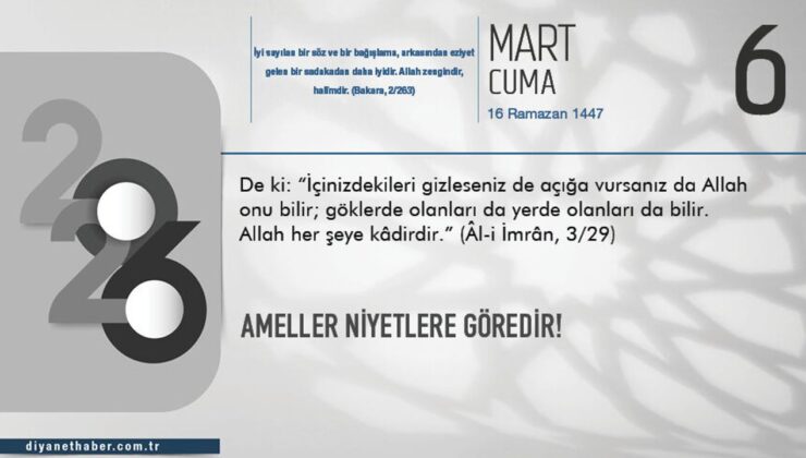 Ameller Niyetlere Göredir!