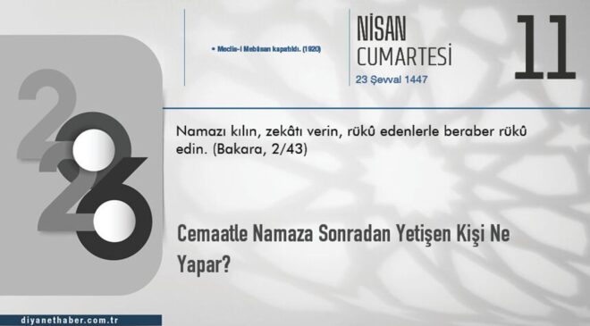 Cemaatle Namaza Sonradan Yetişen Kişi Ne Yapar?