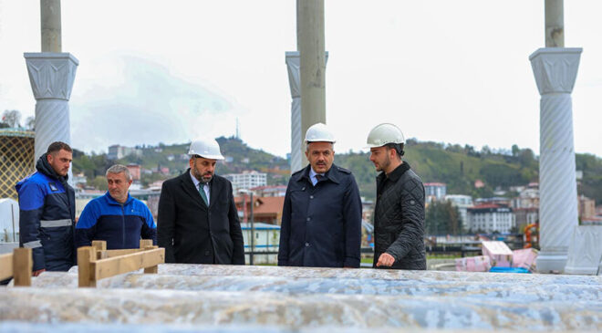 Rize’de Recep Tayyip Erdoğan Camii hızla yükseliyor
