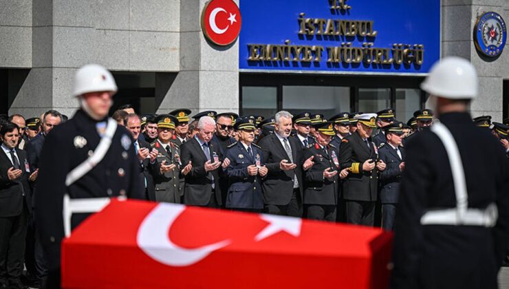 Şehit olan polis Seçkin Yalçın için tören düzenlendi